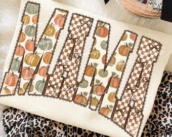 Pumpkin Mama PNG, Checkered Mama Png, Retro Mom Fall Design, Mama Life Png, Trendy Fall Mama Design, Cozy Autumn Sublimation, Trending Png