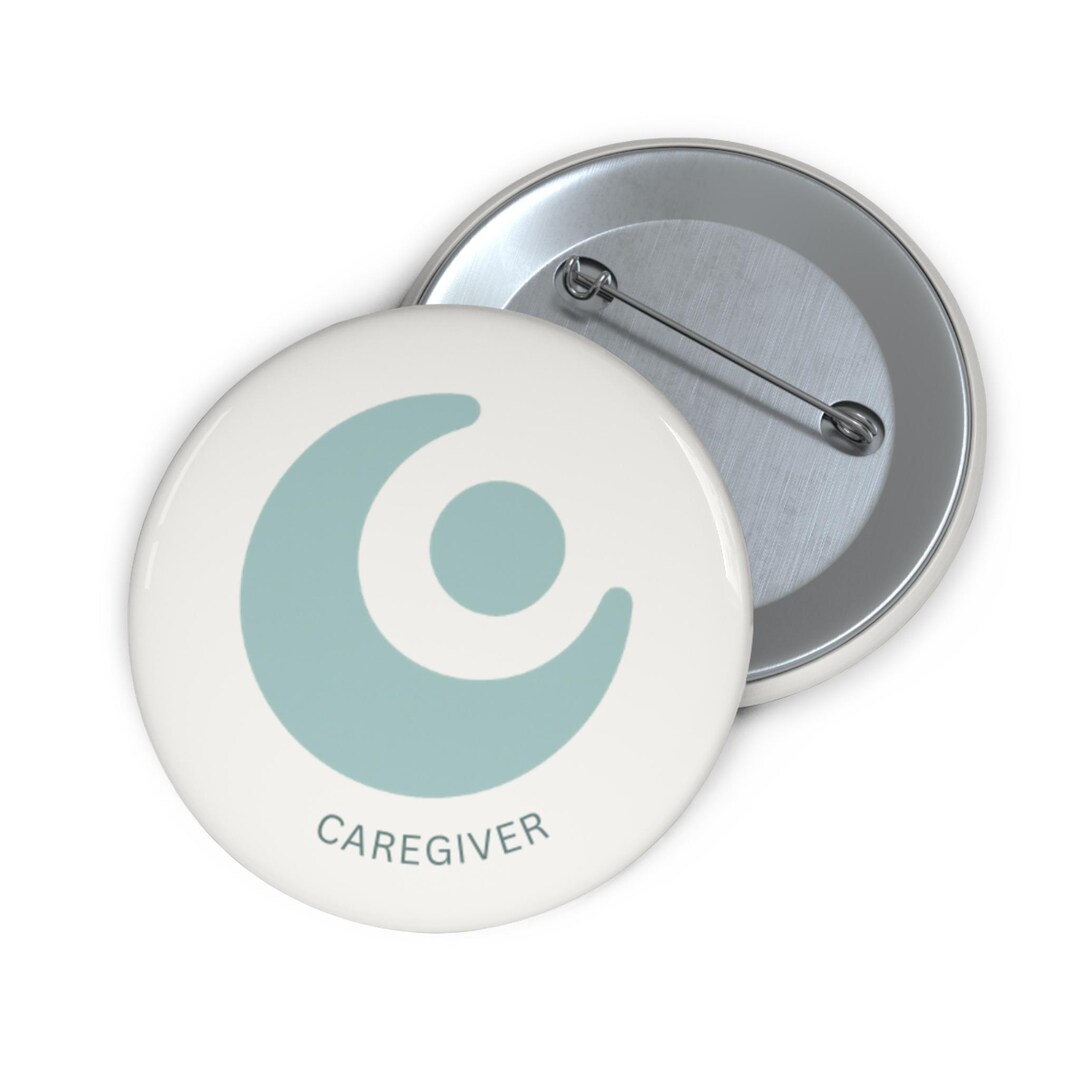 Caregiver Awareness Button: Teal Pin With Symbol of Support (2.25