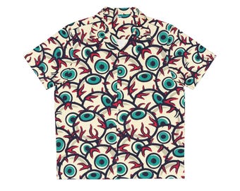 Eyeball Pattern,Hawaiian Trippy shirt, Weirdcore Graphic