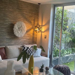 Handmade White Feather Juju Hat: African Boho Wall Decor