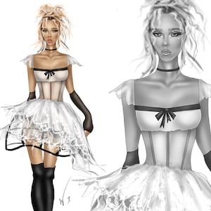 Custom Fashion Illustrations, Fashion Design, Fashion Prints, Digital Download