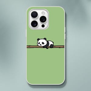 Cute Chubby Panda Phone Case – Minimalist Animal iPhone Case, Adorable Panda Cover, Gift for Animal Lovers