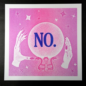 Crystal Ball Fortune Teller &quot;No.&quot; letterpress print