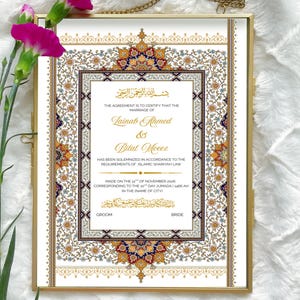Nikkah Contract Template,Printable Nikkah Contract,Editable Nikkahnama,Muslim Wedding Certificate,Digital Download,Islamic Marriage Contract