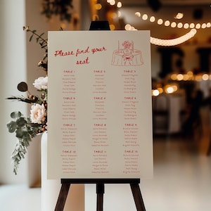 Whimsical Wedding Seating Chart Template Hand Drawn Seating Chart Wedding Editable Table Seating Handwritten Wedding Reception Seating Signs
