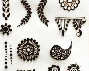 Modelos de arte de design de hena: esboço de mehndi árabe, indiano e paquistanês (download digital)