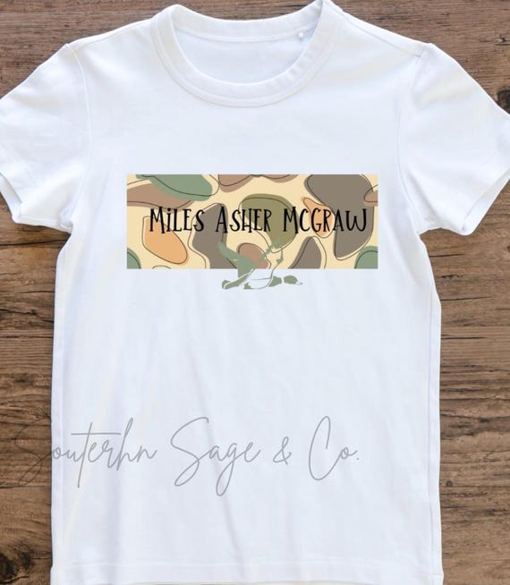 Southern Boy Camo Name Shirt | Custom Kids Tee