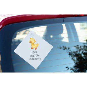 Custom Baby On Board, Duck Baby On Board, Car Window Sign, Baby Car Sign, Car Suction Sign, Baby Safety, Baby In Car, Duck Car Baby Sign