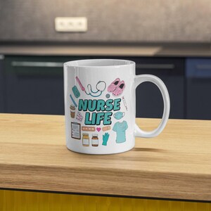 Caneca &quot;Vida de Enfermeiro&quot;, Presente para Enfermeiro, Caneca de Café para Enfermeiros, Presente para Estudante de Enfermagem, Caneca para Enfermeiro(a), Caneca para Profissional de Saúde, Presente de Agradecimento ao Enfermeiro(a)