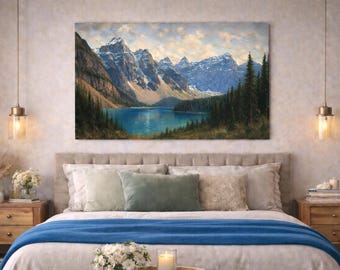 Moraine Lake Canvas Print: Alberta Rocky Mountains Landscape Print