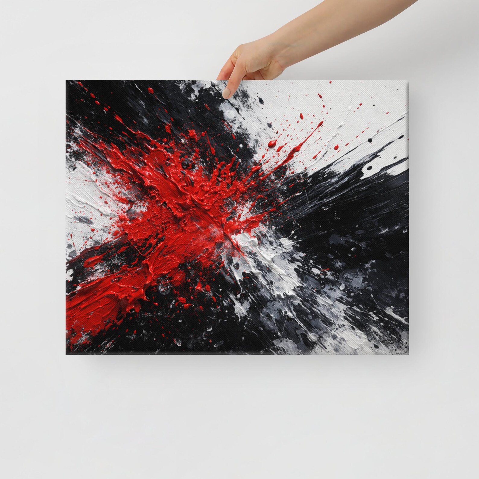 Red Black Abstract Canvas Print – Modern Bold Wall Art - Etsy