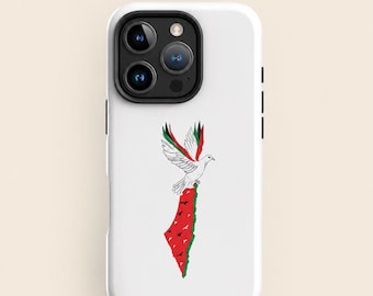 Palestinian iPhone Case, Free Palestine Protective Phone Case, Dual Layer iPhone Cover, Palestine Gift