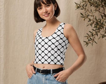 Haut court à motif keffieh, chemise Palestine gratuite, streetwear palestinien, vêtements Pro Palestine, cadeau pour femme, chemise Falasten