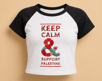 T-shirt bébé Palestine gratuit, haut court palestinien pour femme, chemise Support Palestine, t-shirt graphique Keep Calm, cadeau streetwear Pro Palestine
