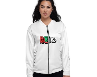 Palestine Bomber Jacket: Keffiyeh Map Sleeves, Unisex Streetwear, Palestinian Owned Shop