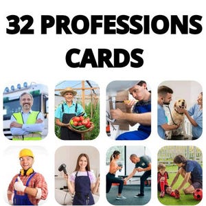 32 Karteikarten für Berufe und Berufe - Ausdruckbare Lernkarten für Kinder - ESL & Vorschulkarriere - PDF-Download