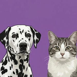 Plusieurs portraits d'animaux sans frais supplémentaires. Portraits numériques personnalisés de chiens, de chats et de chiens individuels, dessins d'animaux.