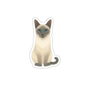 Blue Point Siamese Cat Die-Cut Stickers, Cute Cat Sticker for Cat Lovers, Customizable Sticker