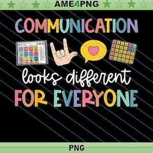 Inclusive AAC & Sign Language PNG: Autism Awareness Sublimation Design