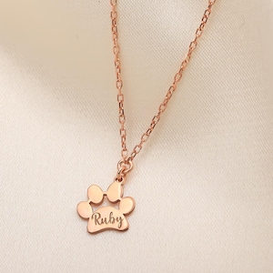 Pfote Besitzer Halskette, Benutzerdefinierte Pfote Schmuck, Haustier-Memorial-Geschenk, personalisierter Hund Katze Anhänger, Tierliebhaber Halskette für Frauen, Pfote Mama Weihnachtsgeschenk