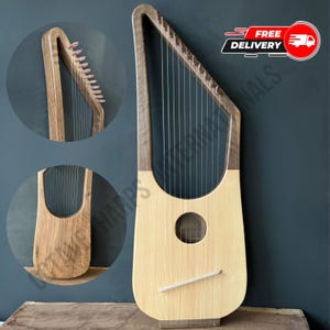 11 String King David Pentatonic Lyre Harp Handmade from Rosewood with Bag & Key