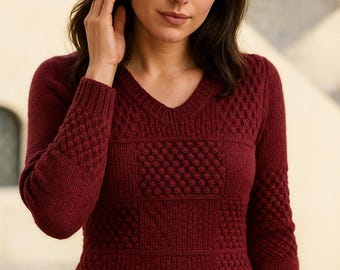 Patrón de crochet para jersey Queen de descarga digital instantánea en PDF / Instrucciones paso a paso para diseño italiano / Tallas M a XL /