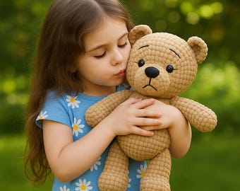 Crochet Teddy Bear Pattern – Plush Amigurumi Bear, Soft Toy DIY, Beginner-Friendly PDF