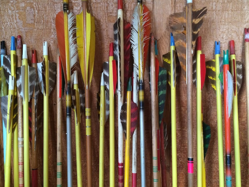 Vintage Wood Arrows Wood Archery Arrows Vintage Archery Etsy