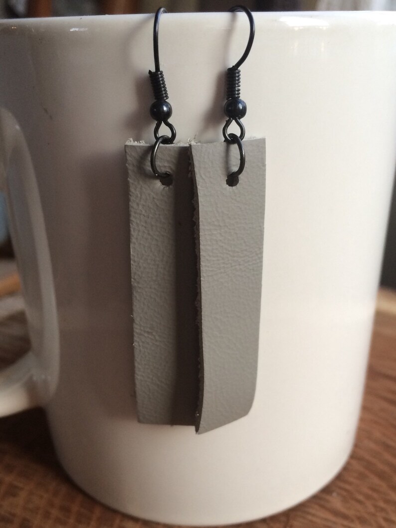 Leather Dangle Earrings Leather Earrings HGTV Leather Bar Inspired Earrings Leather Bar Earrings