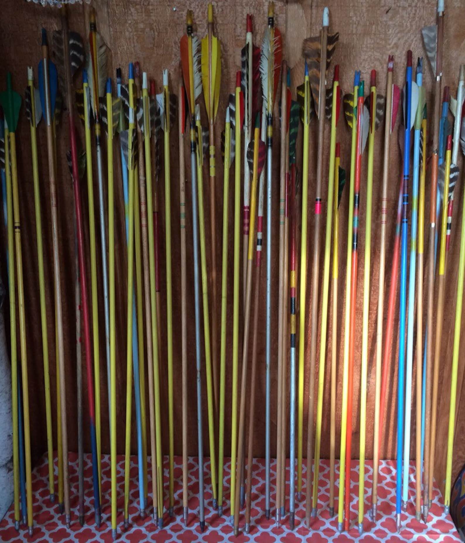 Vintage Wood Arrows Wood Archery Arrows Vintage Archery Etsy