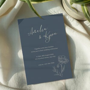Hand Drawn Floral Wedding Invitation Template | Editable Wedding Invitation Suite | Printable Wedding Template | Canva Template