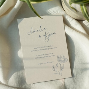Hand Drawn Floral Wedding Invitation Template | Editable Wedding Invitation Suite, Printable Wedding Template | Canva Template