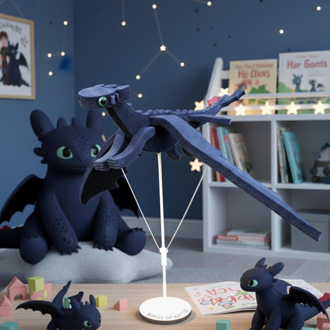 Handmade Toothless Dragon Puppet, Night Fury Decor - Etsy Australia