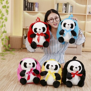 Plush Panda Backpack for Kids | Cute Soft Toy School Bag | Kawaii Animal Backpack Gift for Boys & Girls | Toddler Travel Bag
