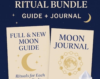 Pacchetto rituale di luna piena e nuova + diario / 24 rituali + pagine di diario / Download digitale