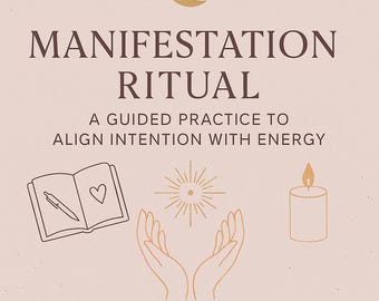 Guida al rituale di manifestazione – Quaderno di lavoro digitale di 26 pagine / Rituale dei cristalli, pratica della gratitudine, meditazioni guidate + definizione delle intenzioni