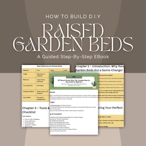 DIY Raised Garden Bed Ebook Beginner&#39;s Step-by-Step Guide PDF Download Build Backyard Fences Printable Viewable diy raised garden bed ebook