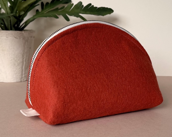 Wool Felt Clamshell Pouch with Custom Inside Message