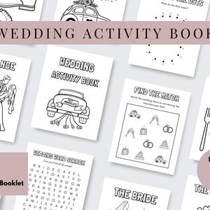 Kids Wedding Activity Book, Printable Wedding Coloring & Games, 30 Page Activity Booklet, Digital Download for Reception