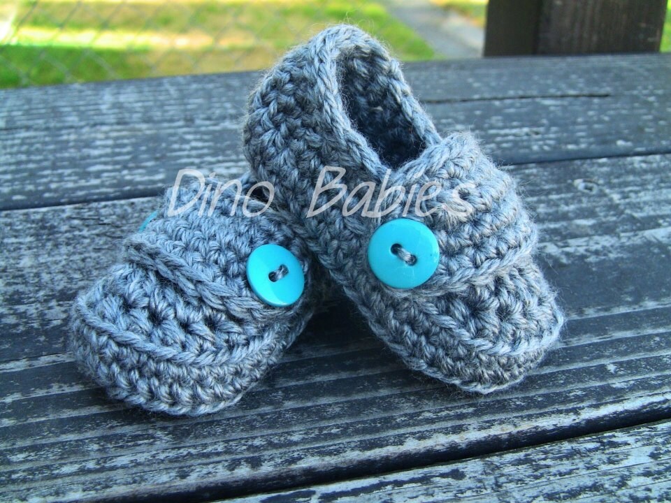 Crochet Infant Button Loafers Baby Booties Shoes | Etsy