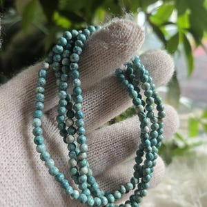Natural Turquoise Beaded Necklace – Handmade Boho Jewelry, Genuine Gemstone Gift