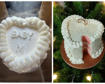 Gender Reveal Cake Ornament, 3D custom mini replica