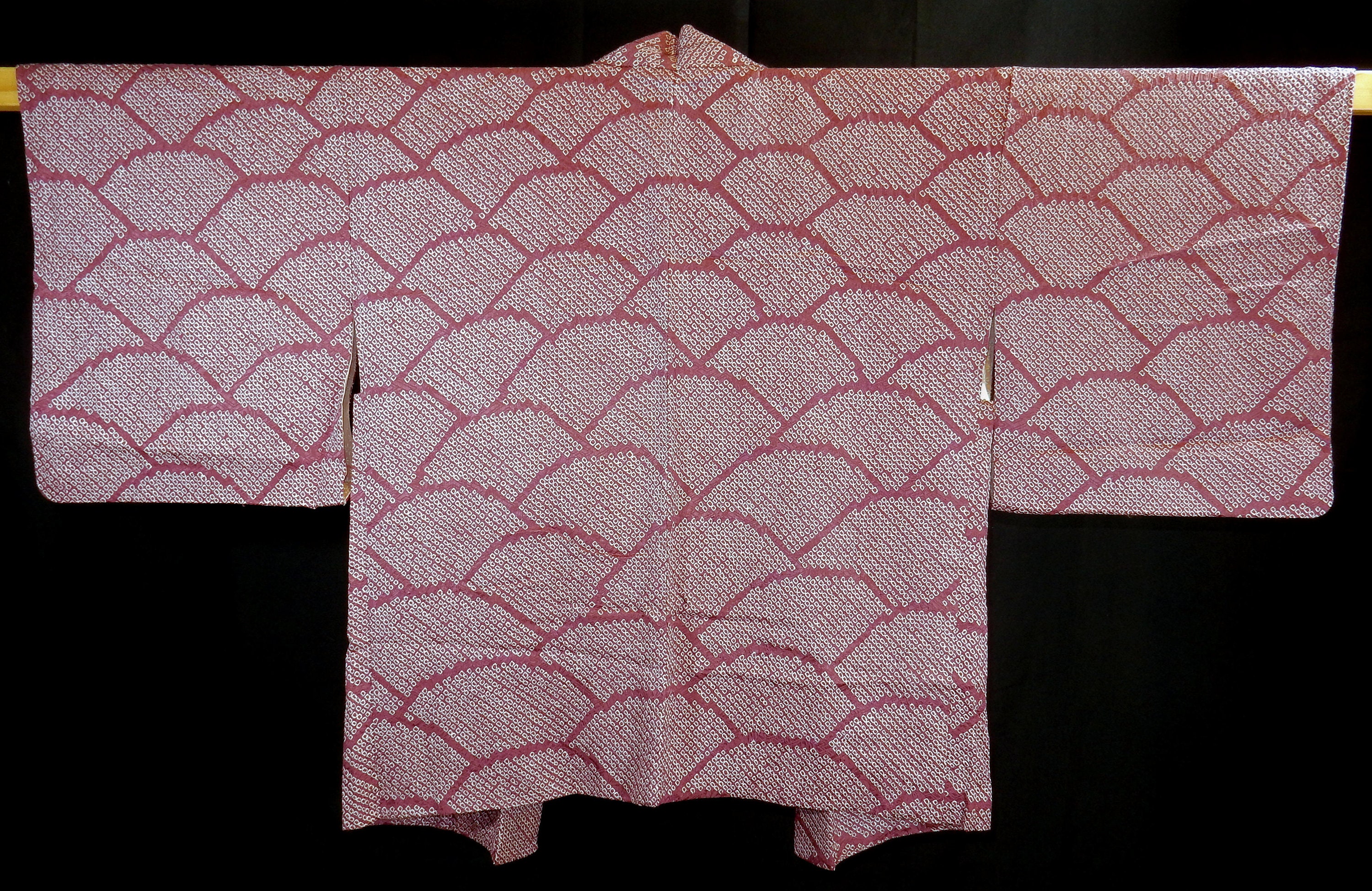 Shibori Lines Pashmina - Taupe/Plum