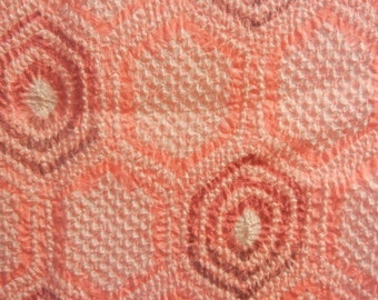 Bright and cheery pink patterned vintage silk haori (a kimono jacket)