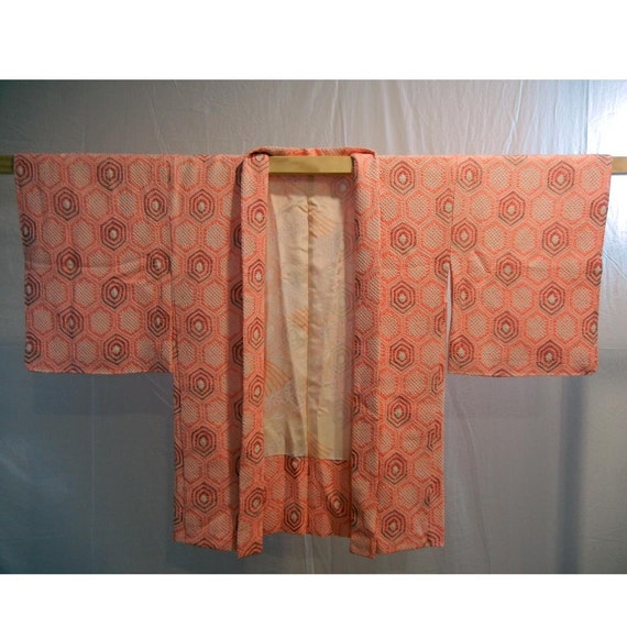 Bright and cheery pink patterned vintage silk hao… - image 3