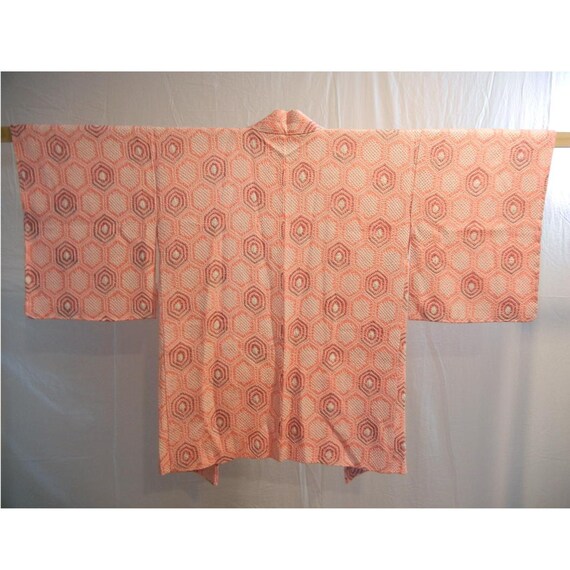 Bright and cheery pink patterned vintage silk hao… - image 2