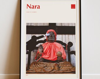 Nara Japan Travel Print – Buddha Red (Colour Coding Places Collection)