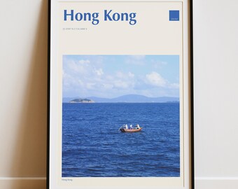 Hong Kong Travel Print - Ocean Blue (Colour Coding Places Collection)