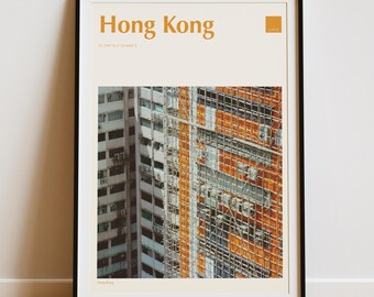 Hong Kong Travel Print – Industrial Orange (Colour Coding Places Collection)