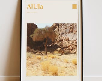 AlUla Saudi Arabia Travel Print – Wadi Yellow (Colour Coding Places Collection)